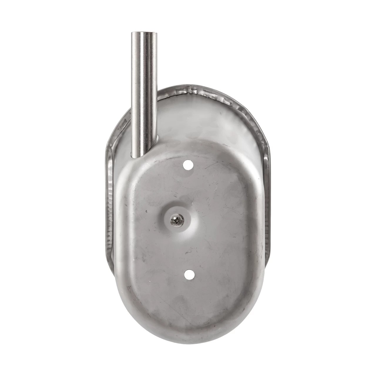 Vaschetta antispreco in acciaio inox per suini piccola FDA T110 vista da dietro