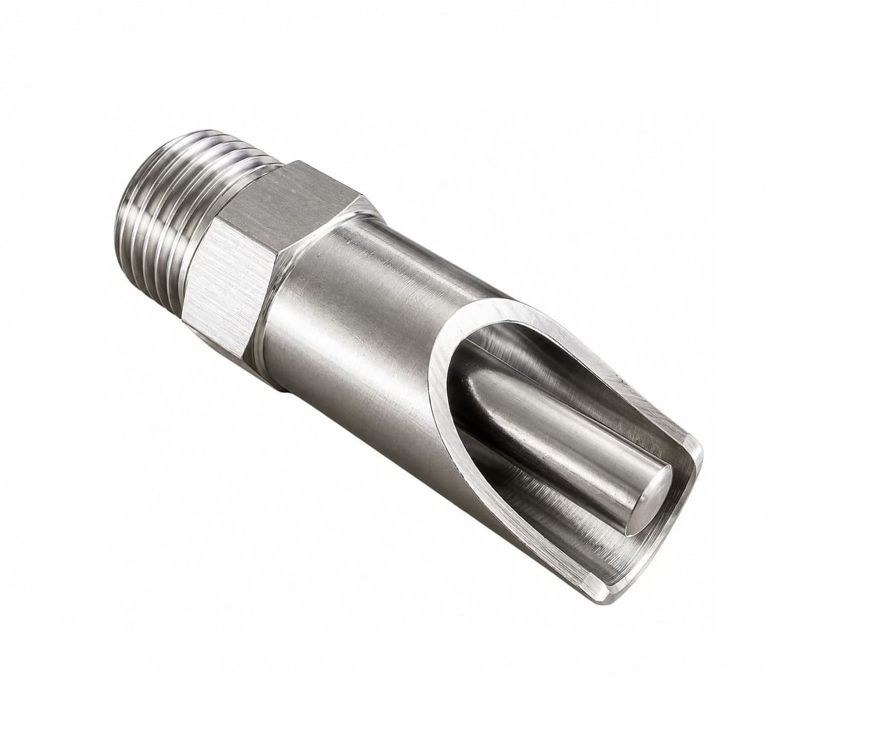 Automatic 1/2" nipple drinker for finishing pigs in stainless steel, model FDA-000012E