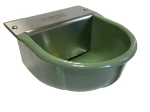 Vaschetta abbeveratoio in ghisa smaltata verde a livello costante - vista 1