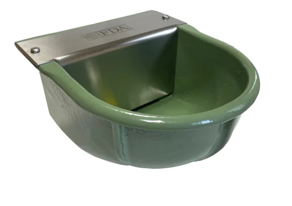 Vaschetta abbeveratoio in ghisa smaltata verde a livello costante - vista 1
