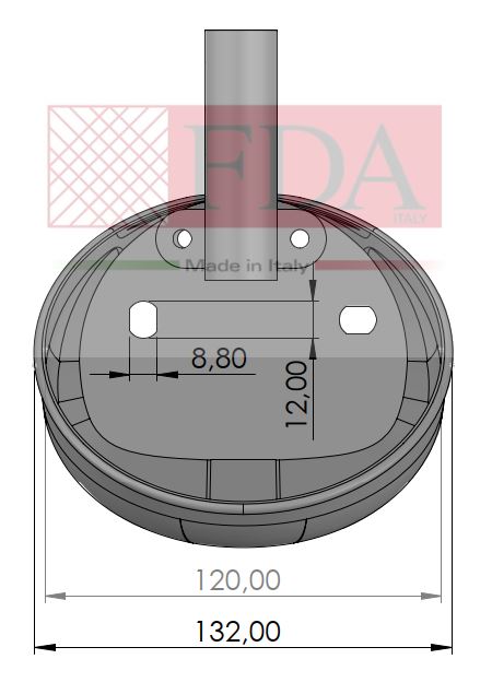 Vaschetta antispreco in acciaio inox per suinetti – vista frontale