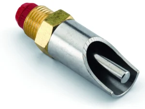 Pig nipple drinker for sows and fattening pigs with brass thread and steel body, product photo