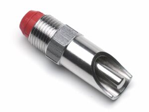 Adjustable 1/2" nipple drinker for finishing pigs in stainless steel, model FDA-000012ETP
