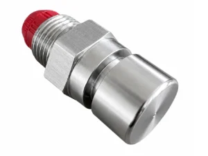 Adjustable valve 1/2" anti-waste feed and drink nipple in stainless steel, model FDA-000015ETP