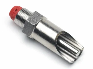 Adjustable 1/2" nipple drinker for sows and finishing pigs in stainless steel, model FDA-000013ETP
