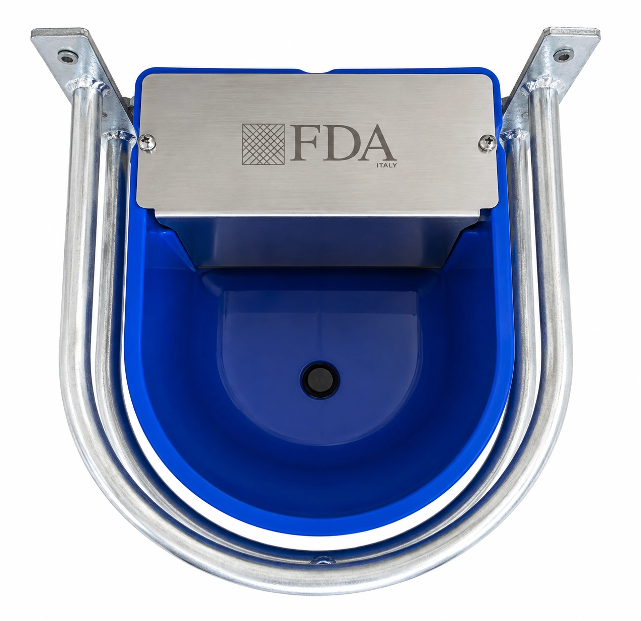 Staffa antimorso FAR26 con abbeveratoio FDA FA-AG POLIPROP – top view drinking bowl guard